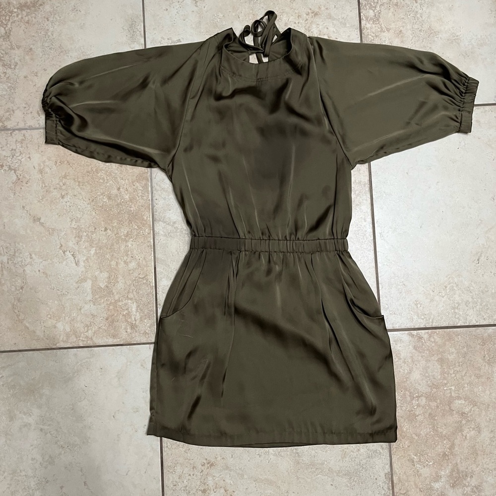 Michael Kors - satin green mini dress